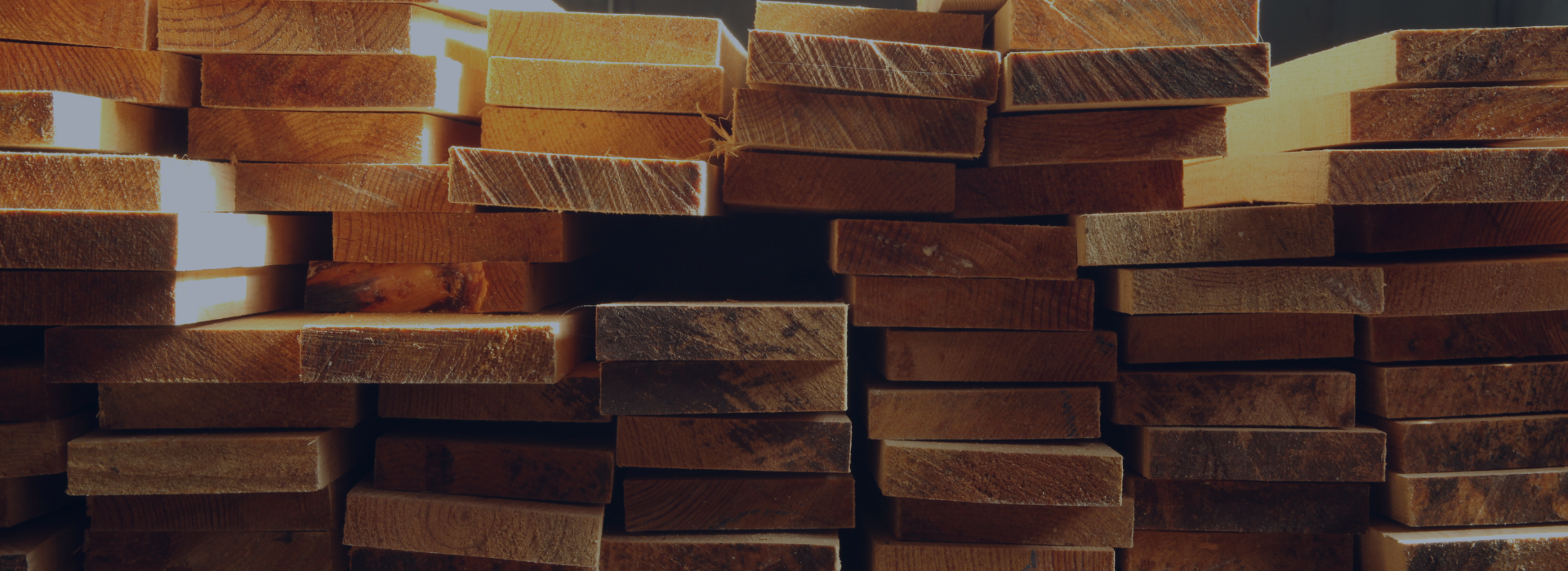 lumber is stacked in a pile